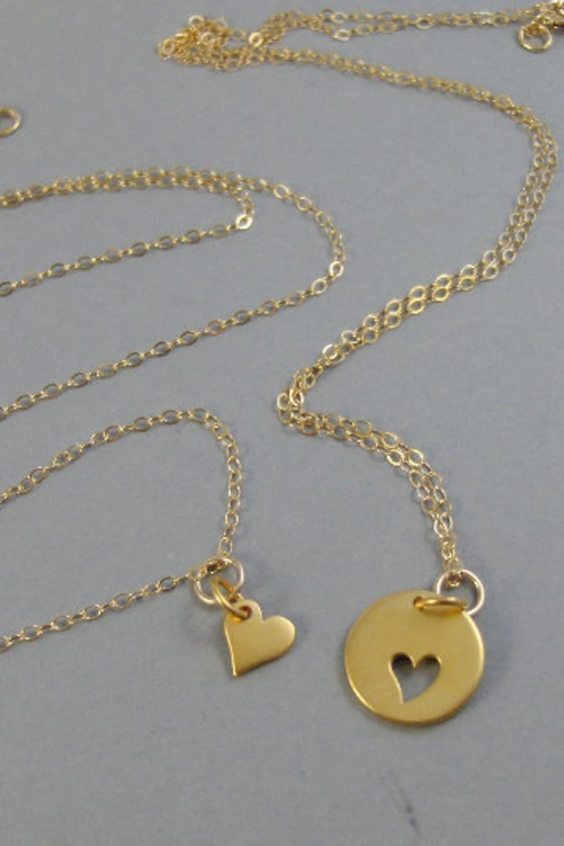 Mother Daughter,Necklace,Gold,Gold Necklace,Gold Mother Daughter Necklace,Mom Necklace,Mom Jewelry,Mother,Heart Heart Necklace,Love you,