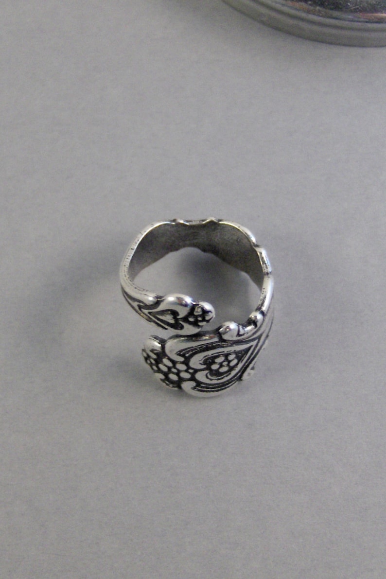 Antique Floral Ring,Spoon Ring,Ring,Spoon Jewelry,Silver Ring,Floral Ring,Rose Ring,Vintage Ring,Patina Ring,antiqued,valleygirldesigns.