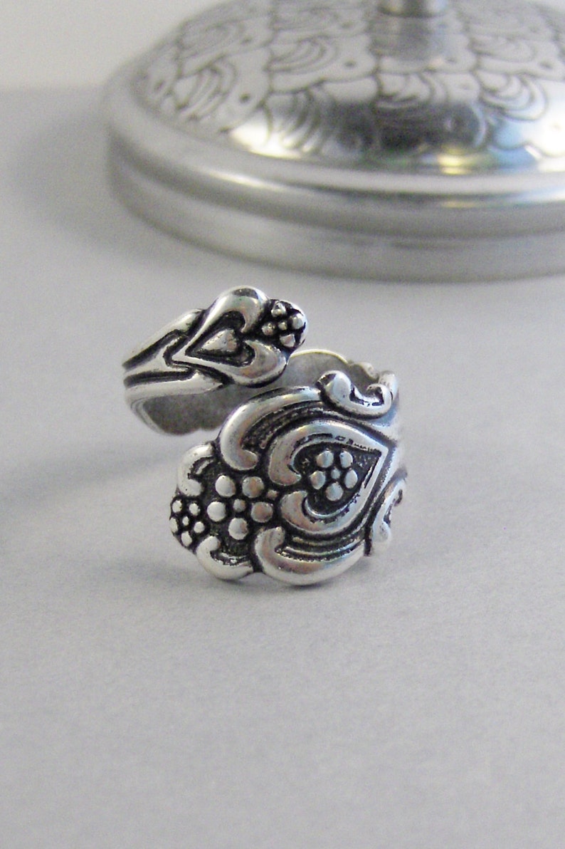Antique Floral Ring,Spoon Ring,Ring,Spoon Jewelry,Silver Ring,Floral Ring,Rose Ring,Vintage Ring,Patina Ring,antiqued,valleygirldesigns.