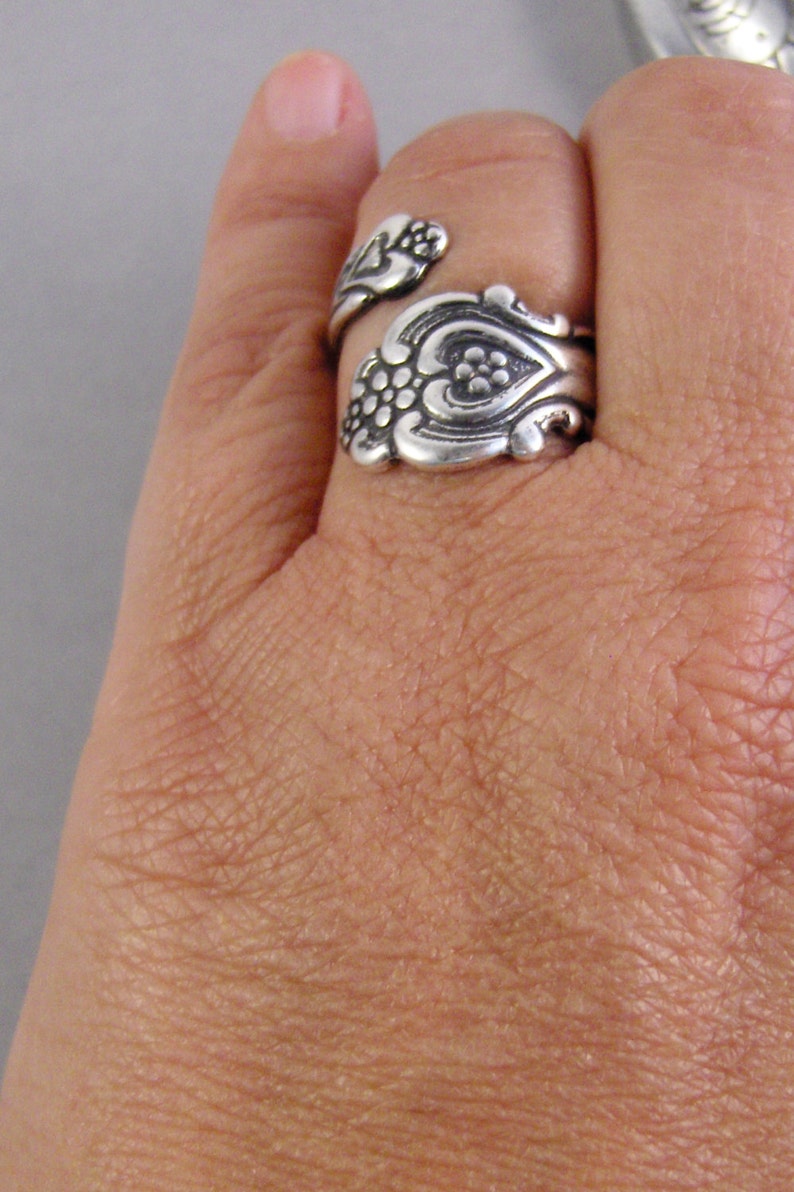 Antique Floral Ring,Spoon Ring,Ring,Spoon Jewelry,Silver Ring,Floral Ring,Rose Ring,Vintage Ring,Patina Ring,antiqued,valleygirldesigns.