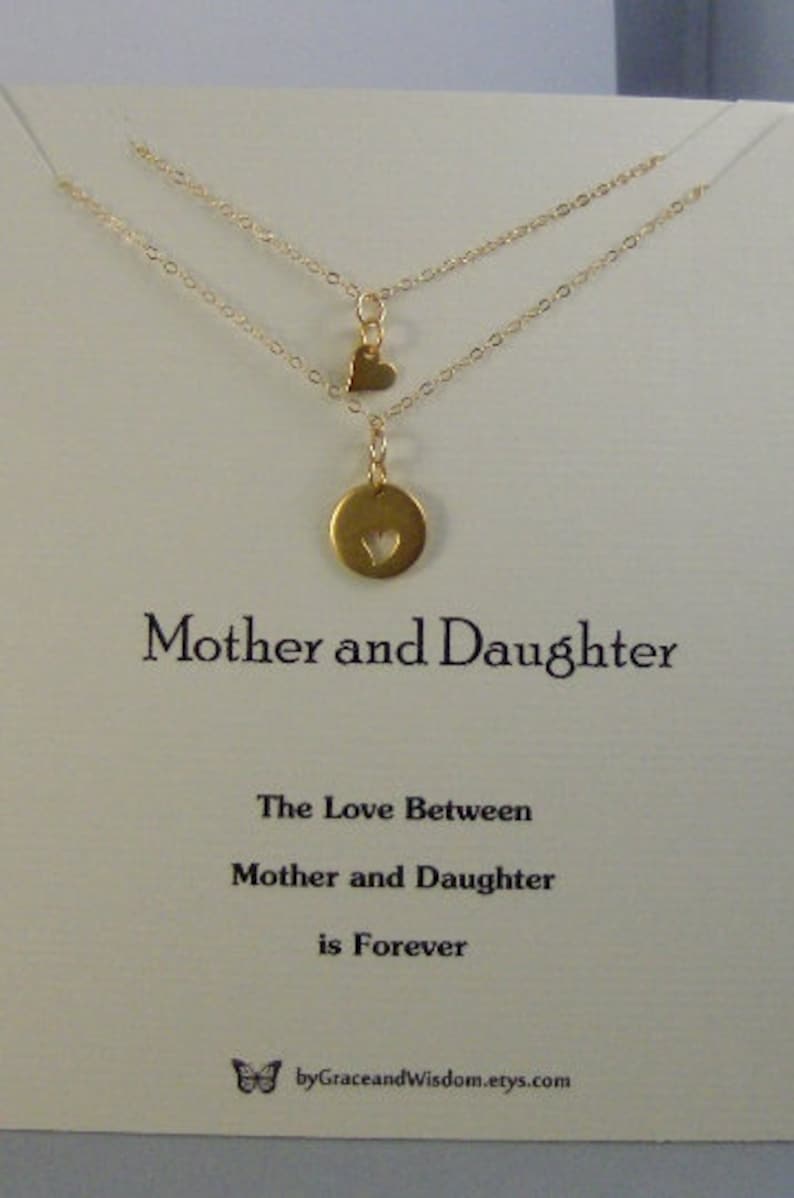 Mother Daughter,Necklace,Gold,Gold Necklace,Gold Mother Daughter Necklace,Mom Necklace,Mom Jewelry,Mother,Heart Heart Necklace,Love you,