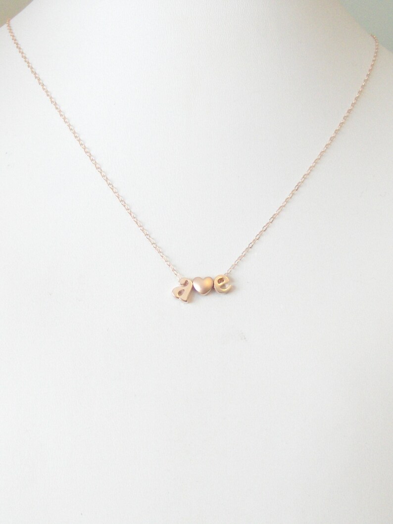 We Love you MOM,Personalized Initial Necklace,Rose Gold,Rose Gold Letter Necklace Custom Personalized Wedding Minimalist Monogram Gift