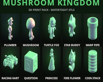 Cartoon Platformer Game Models Pack - 10 Untextured Base Meshes, Kart, Coin Stack, OBJ + GLB Instant Download