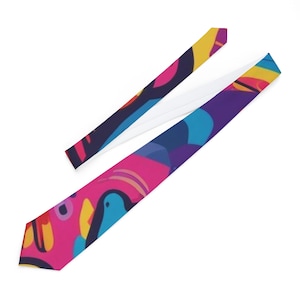 Colorful Graphic Necktie, Stylish Accessory for Weddings, Parties, Business Events, Unique Gift for Him, Fun Fashion Item