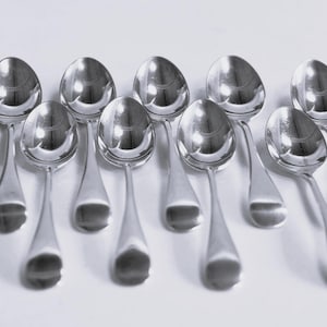 9x Birks Sterling Silver demitasse spoons. Vintage. 4 1/8 inch