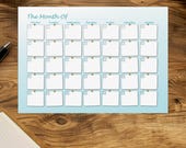 Undated Monthly Calendar Printable | Minimalist Planner (Digital Download) - kitchen decor