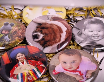 Imanes personalizados con fotos, redondos, para decoración de cocina, recuerdo familiar (juego de 3)