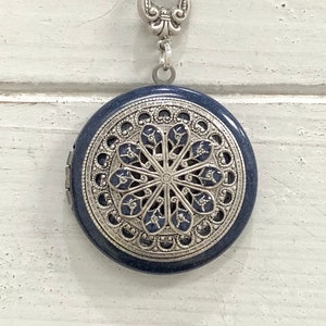 Vintage style Locket Necklace - Vintage Antique silver Ornately Decorated  Pendant Jewelry - christmas gift - friends - family
