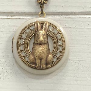 Vintage medaillonketting konijn (31 mm)