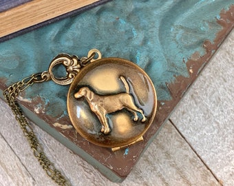 Cute Dog antique style Locket Necklace - Anniversary/Bridesmaid gift/Wedding/Birthday/Sister/Mom/Daughter/Photo Picture/friend.