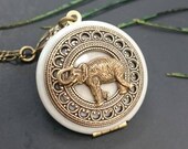 vintage Elephant locket antique style something blue Anniversary Bridesmaid gift Wedding Birthday Sister Mom Daughter Photo Picture friend.