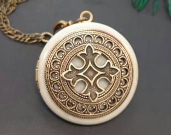 Celtic Cross Locket/antique style/something blue/Anniversary/Bridesmaid gift/Wedding/Birthday/Sister/Mom/Personalized/Custom Photo Locket.