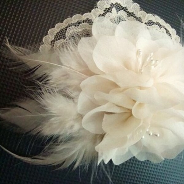Silk Chiffon flower fascinator.