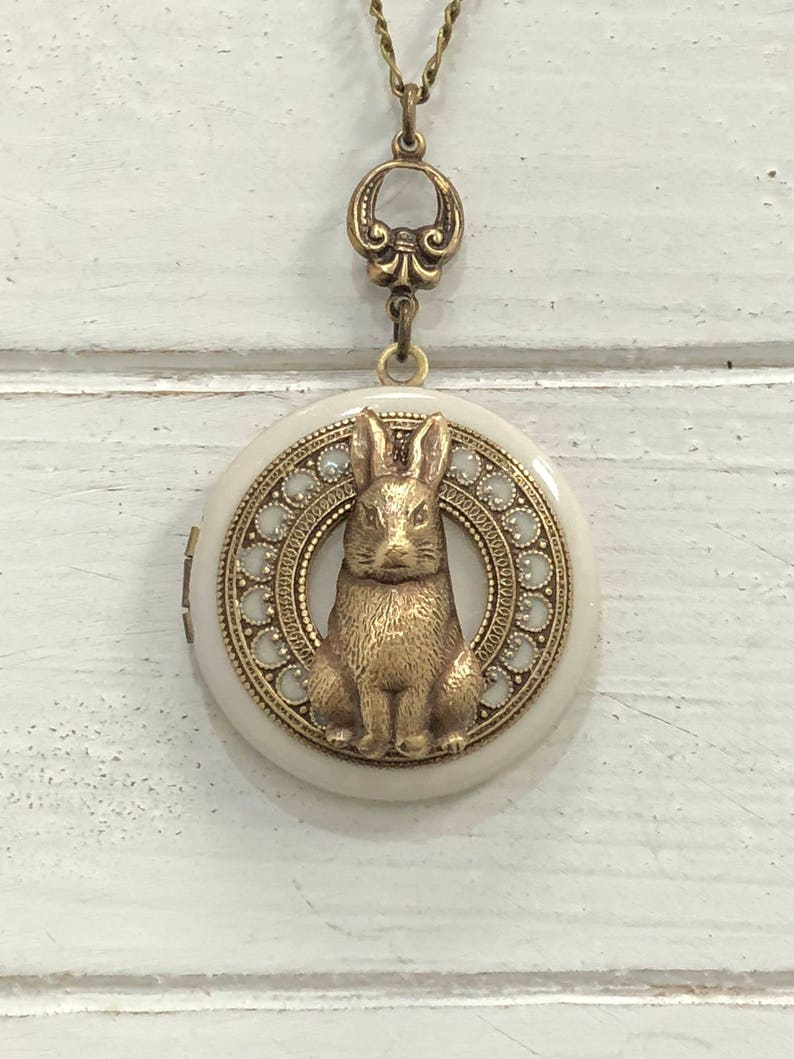 Sweet little Bunny Vintage Style Locket Necklace Wedding Etsy