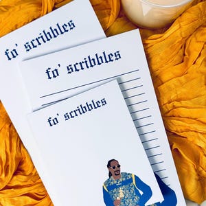 Fo’ Scribbles Pół strony i ćwierć strony, 50-stronicowy notatnik Pop Culture Rap King, lista rzeczy do zrobienia w hip-hopie, prezent dla miłośników rapu, prezent z humorem biurowym