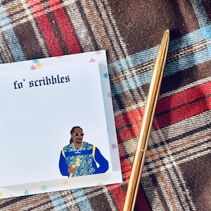 Dessin à main levée Fo' - Inspiré du hip-hop, bloc-notes de 50 pages, humour au bureau d'un amateur de rap, cadeau d'un collègue pour un papa, papeterie avec humour noir pour la maison/le bureau
