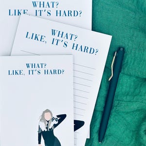¿Qué? ¿Como si fuera difícil? Reina de la cultura pop, Poder musical, Bloc de notas de Jefa, Motivacional divertido, Media carta y cuarto de página, 50 páginas, Lista de tareas