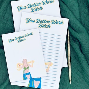 You Better Work B*tch Notepad Todo List, Pop Culture Diva Snake-Inspired To-Do List, Trending Notepad List, Stationery Notepad Office Decor
