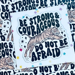Bible Verse 1:9 Religious Magnet Be Strong & Courageous Tiger Christian Fridge Decor, Faith-Based Gift, Fridge Decor, Gift for Daughter Son