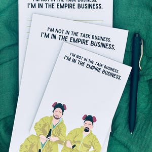 Libreta de 50 páginas, media carta y cuarto de página, inspirada en el villano de Empire Business, cultura pop, lista de tareas, regalo de papelería, sarcasmo de series de televisión