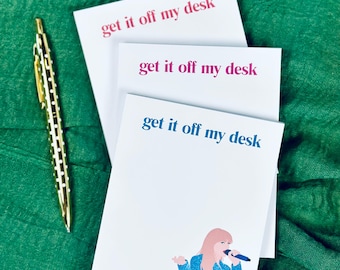 Pop Culture Queen, 50 Page, Quarter (Approx. 4.25"x5.5") Page Notepad, Get it Off My Desk & List Notepad, Boss Babe Stationary, Office Humor