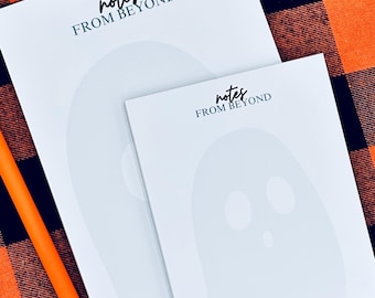 Bloco de notas "Notas do Além", Papelaria Fantasma, Bloco de Listas Assustadoramente Fofo, Presente de Halloween, Pequeno Bloco de Notas Artesanal, Decoração de Casa com Tema de Bruxa