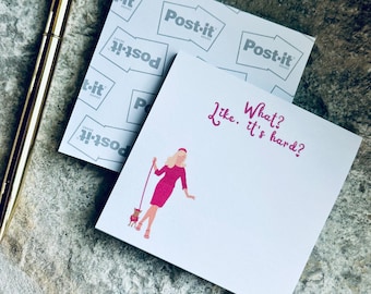 What? Lawyer Pop Culture-Inspired, 50 Page Sticky Note Pad, Office Humor, Co Worker Gift for Her, Dark Humor Stationery