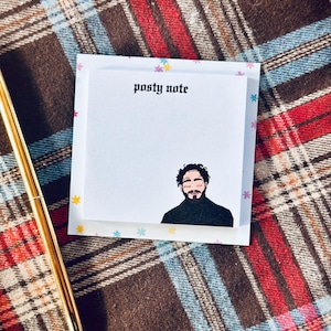 Posty, bloc-notes de 50 pages, humour au bureau pour un amateur de rap, cadeau pour un collègue, papeterie humour noir pour la maison/bureau, cadeau amusant pour papa