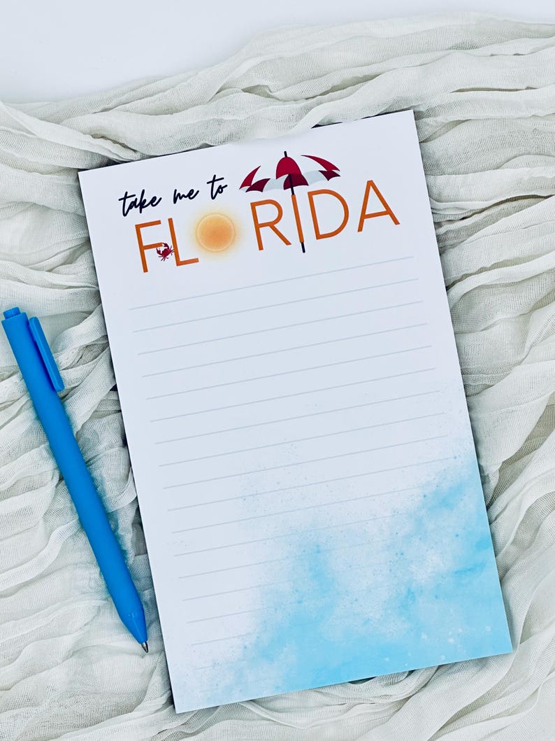 Florida Beach Notepad: Tropical Stationery, Vacation Planning List Pad ...