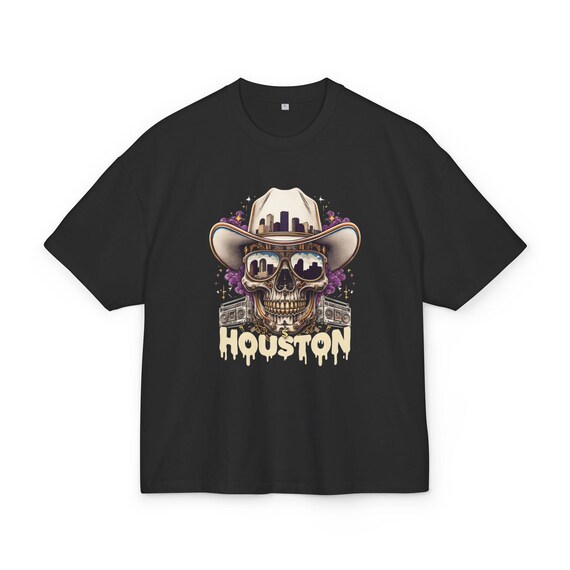 Houston Skull Graphic T-Shirt, Unisex Tee for Boys Girls Teens Adults, Fathers Day Birthday Gift, Houston Art Brand
