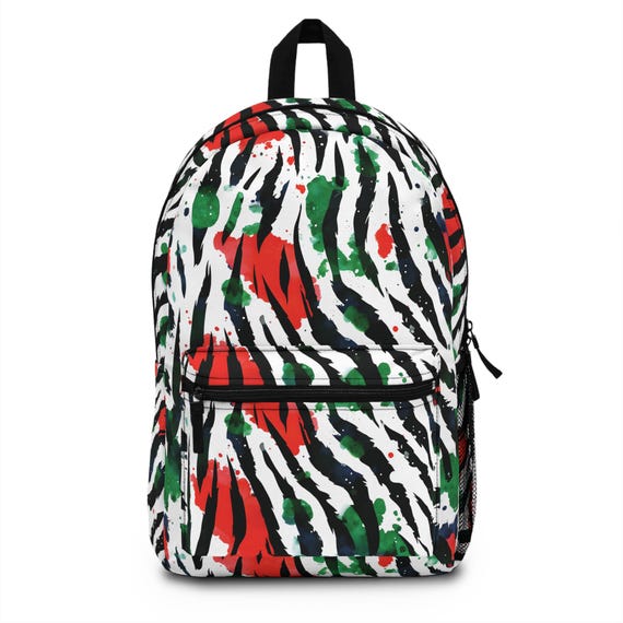 Colorful Zebra Print Backpack, Trendy School Bag, Stylish Travel Backpack, Unique Gift for Teens, Fun Accessory for Everyday Use