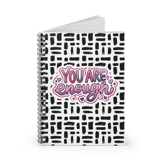 Empowering Spiral Notebook, You Are Enough Journal, Self Care Writing Notebook, Positive Affirmation Notebook, School Notebook, Ruled Line