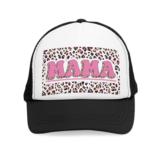 MAMA Leopard Print Mesh Cap, Mother's Day Hat for Summer Vibes, Personalized Leopard Cap, Trendy Mama Hat, Gift for Her