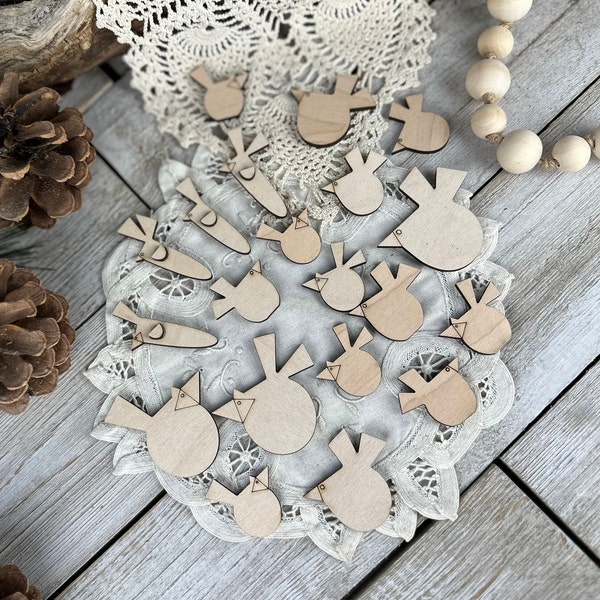 Itty Bitty Cardinals and Crows DIY Project Add-On | Unique Nature Table Scatter | Modern Farmhouse Winter DIY Kit | Small Cardinals & Crows