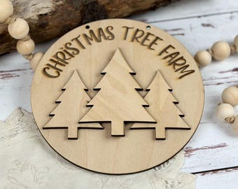 Christmas Tree Farm 5-inch DIY Craft Kit | Winter Holiday Wreath Add-On | Kid's Painting Kit | Mommy & Me DIY Kit | Modern Farmhouse Decor