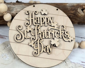 St Patrick's Day Sign Craft Kit: 5-inch DIY Spring Decor