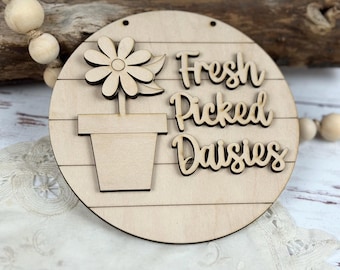 Daisy Sign DIY Kit: 5 Inch Maple Spring Decor