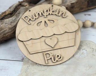 5 inch Pumpkin Pie Holiday Sign Craft Kit | Thanksgiving DIY Decor | Wreath Add-On | Kid's Painting DIY Kit | Mommy and Me Craft