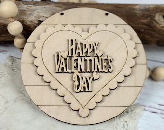 Valentine's Day Sign DIY Kit: 5-inch Unfinished Wood Craft
