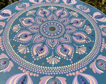 Lavender Tenderness - Mandala in Pastel Colors | Dot Art | Soft Pink and Gold