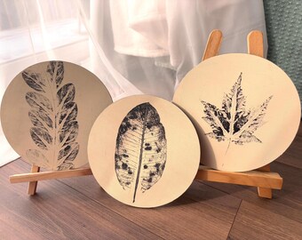 Leaves Prints - 3 pieces set / Acrylic Paints