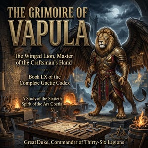 以下が含まれることがあります： 書籍の表紙には「The Grimoire of Vapula, The Winged Lion, Master of the Craftsman's Hand, Book LX of the Complete Goetic Codex, A Study of the Sixtieth Spirit of the Ars Goetia, Great Duke, Commander of Thirty-Six Legions」と記されています。