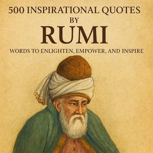 Libro de 500 citas de Rumi / Poesía inspiradora y sabia / Regalo para el crecimiento espiritual y la atención plena