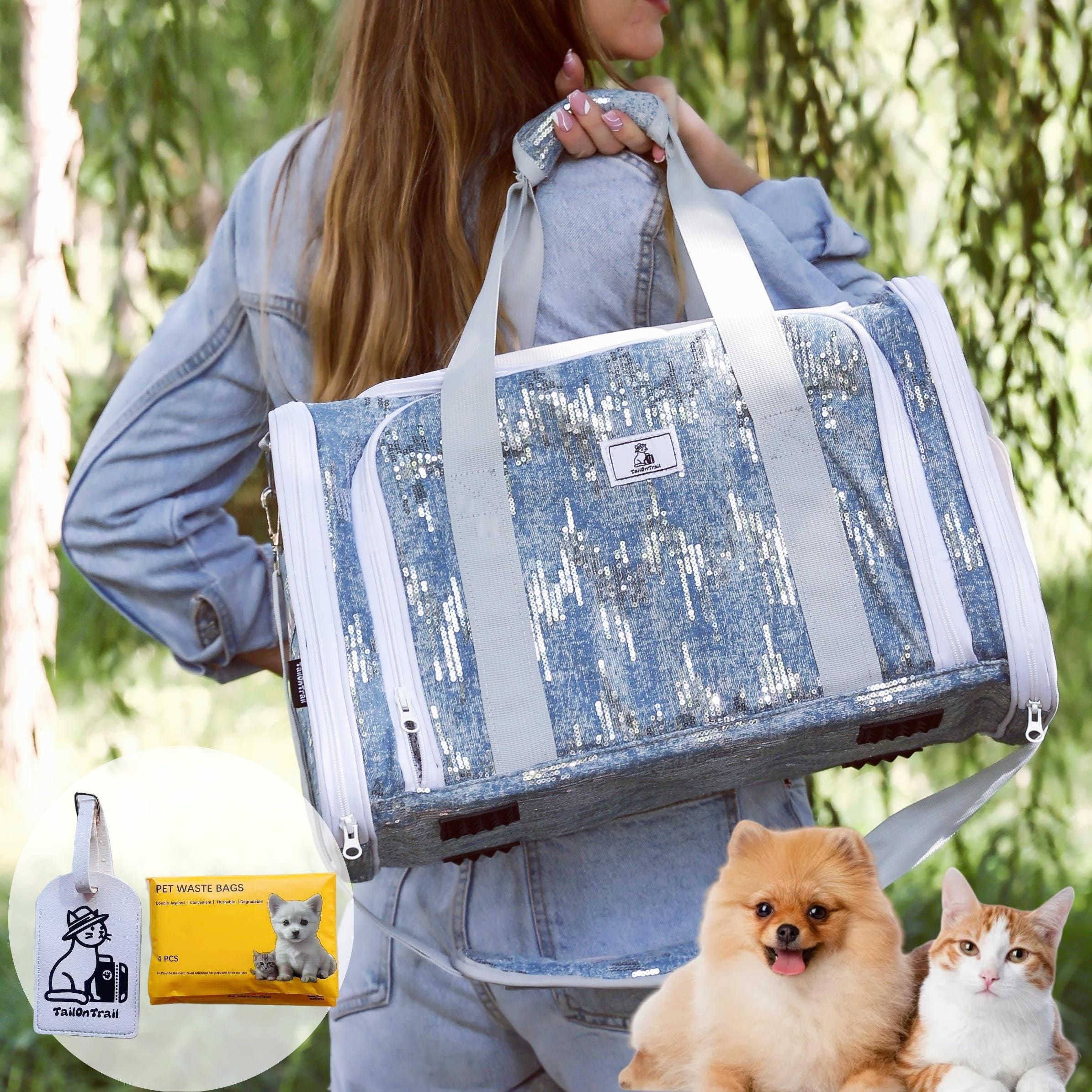 Luxe Tote Heart To Tail Pet Carrier Tote Crochet Cat Carrier