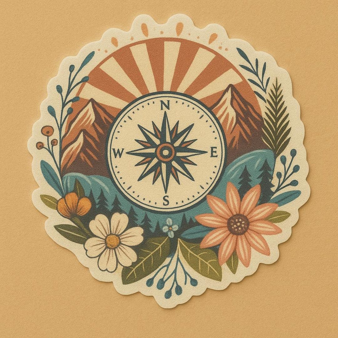 Wild Compass Sticker - Etsy