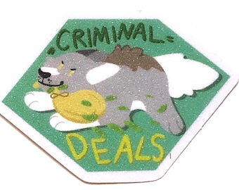 Criminal Deals! Glitter Wolf Sticker