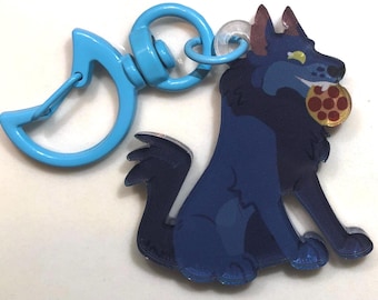 Pizza Wolf Mini Keychain