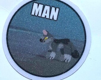 Man. Glitter Wolf Sticker.