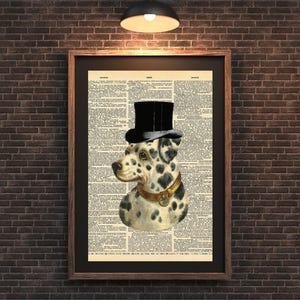 Vintage Art Dog Dictionary Page Prints for Dog Lovers. Antique-Style Wall Decor. Charming Artful Library Piece & Thoughtful Giftful Print.