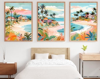 Ocean Art – Beachy Abstract Set of 3 Prints. Perfect for Living Room or Bedroom Decor. Instant Digital Download. Ideal Gift for Ocean Lovers